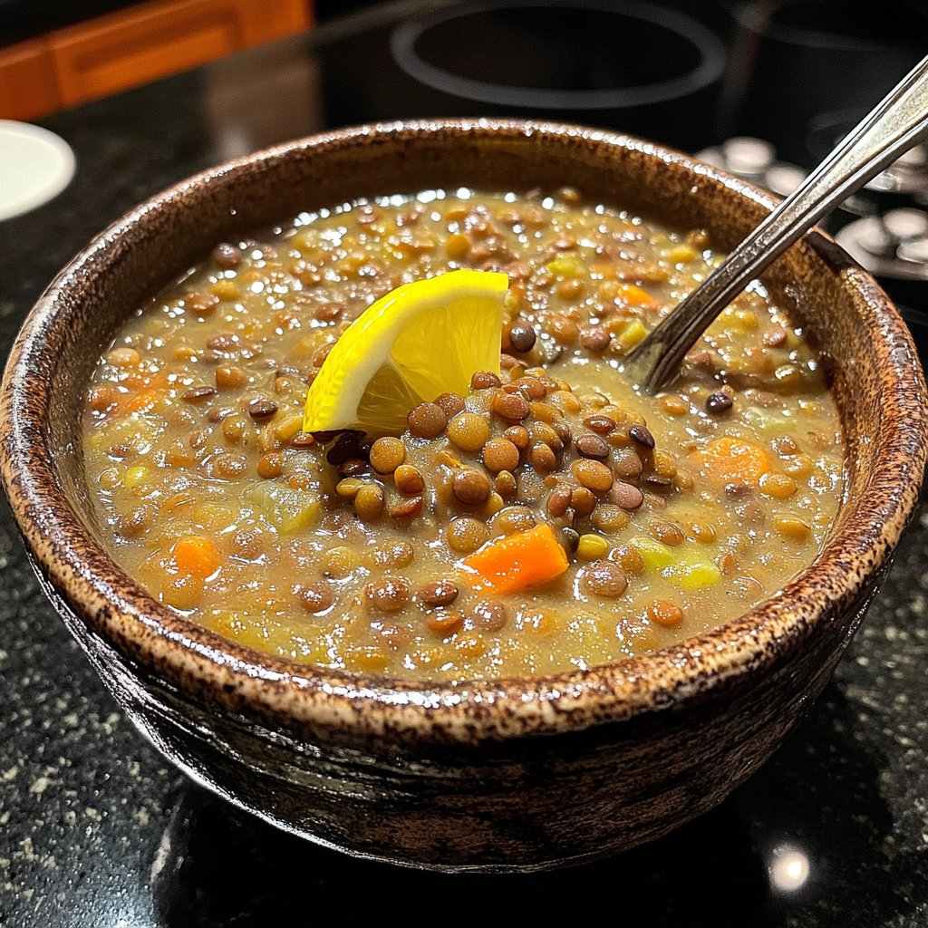 Linsensuppe mit Zitrone
