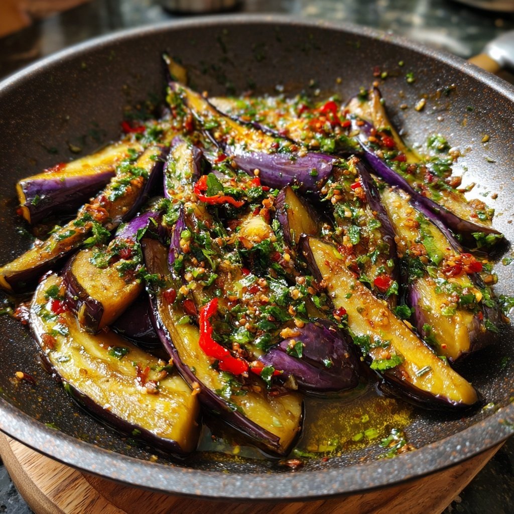 Auberginenpfanne mit mediterranen Gewürzen