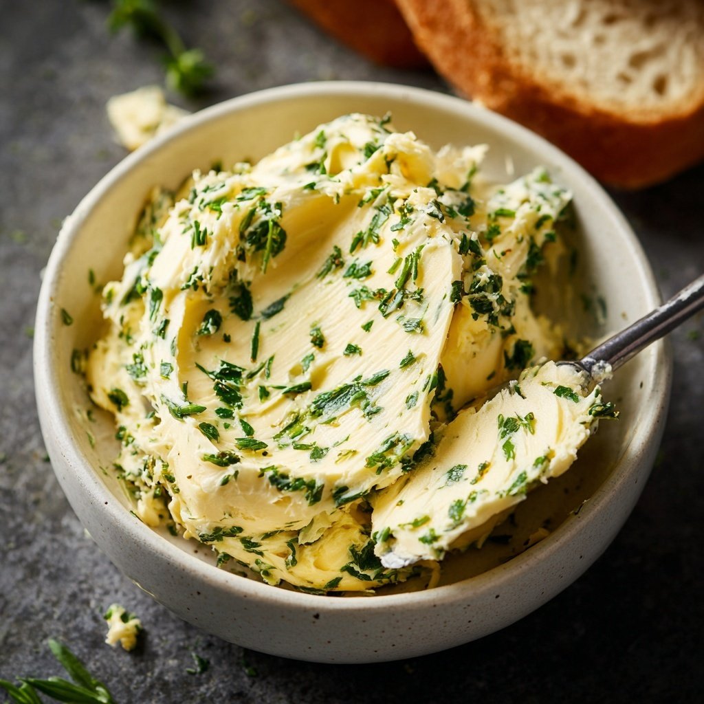 Kräuterbutter Mit Knoblauch Und Salz