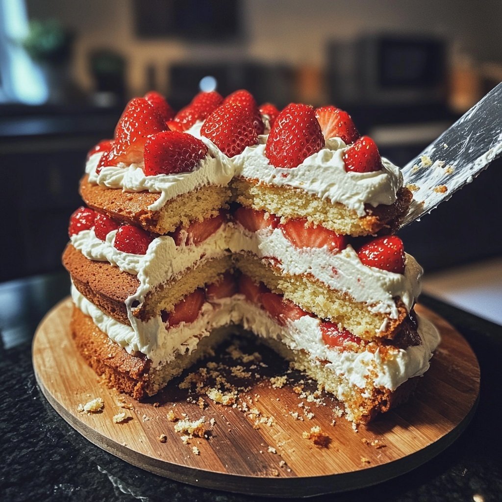 Herztorte mit Erdbeeren und weißer Schokolade