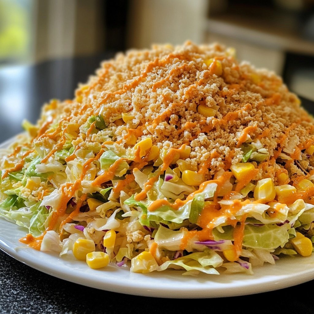 Chinakohl-Salat mit Mais und Honig-Senf-Dressing