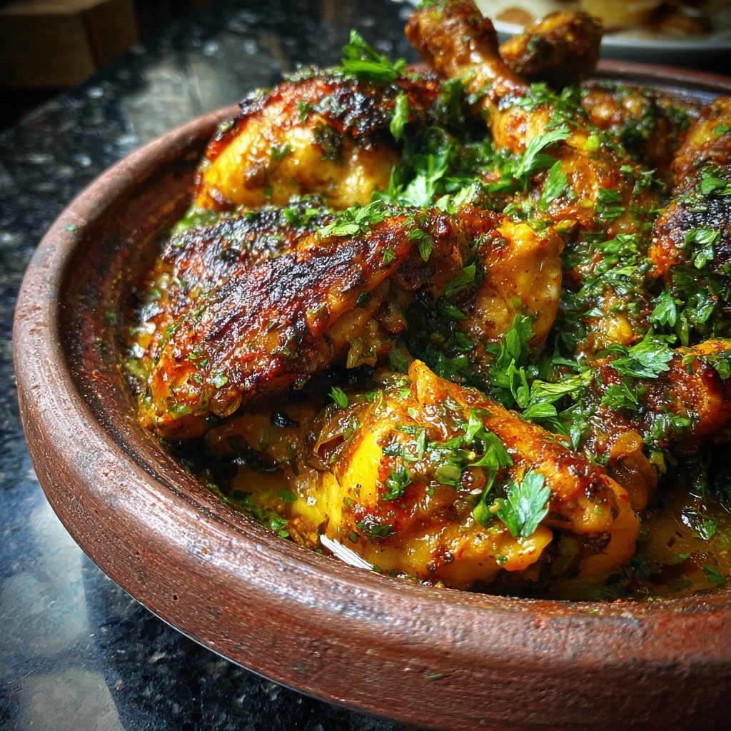 Internationale Küche Marokkanisches Hähnchen-Tagine